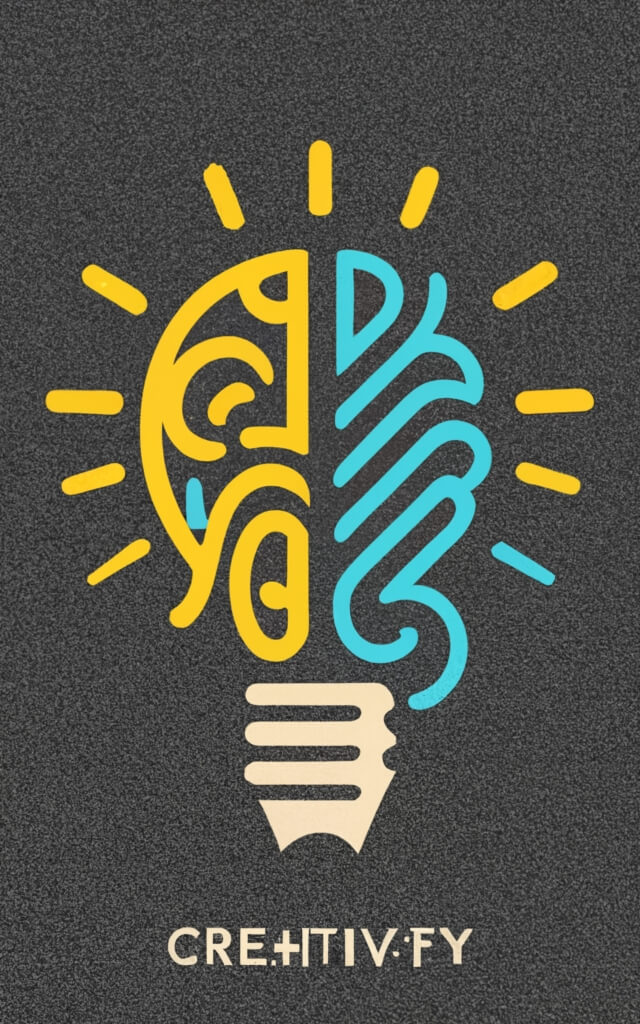 creativity image poster illustration abstract lightbulb brain with typography