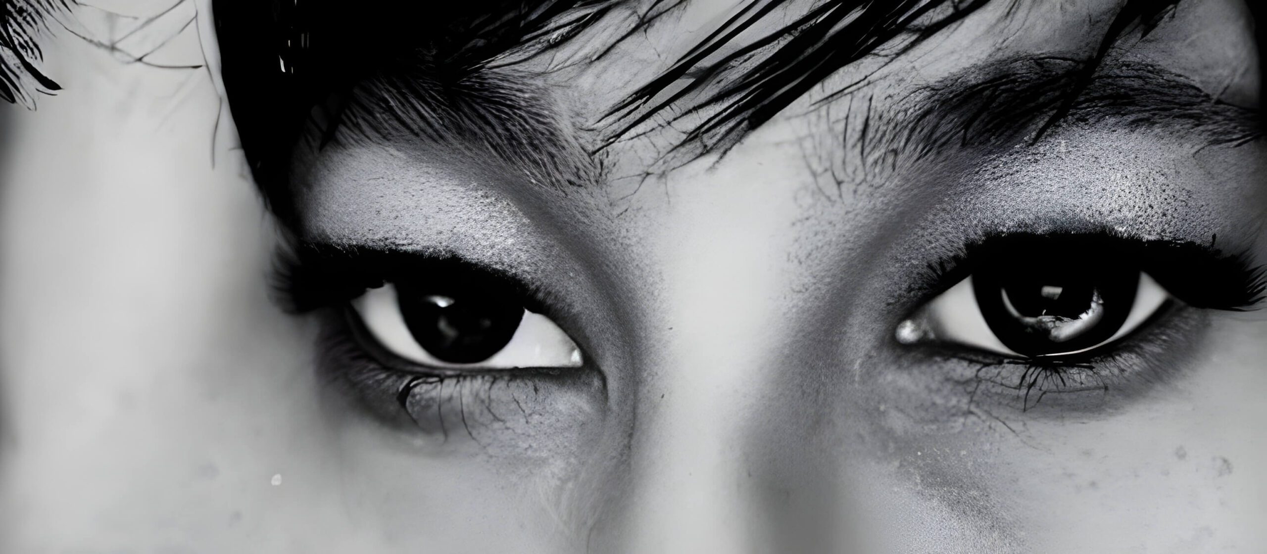 Painting of the eyes of an artist who turned pain into art